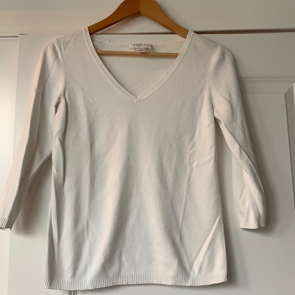 Crisp White Lightweight Loft Sweater